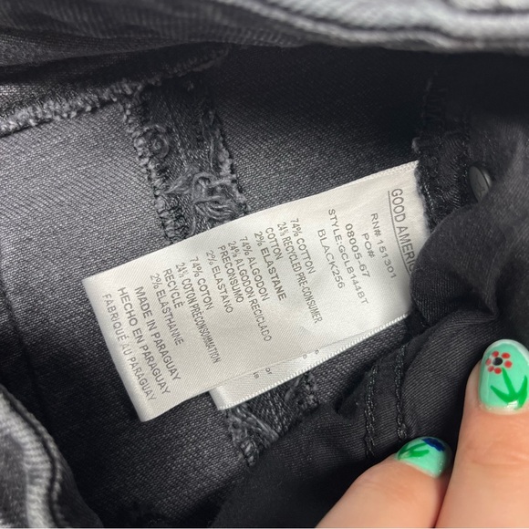 Good American Classic Slim Bootcut Jeans Split Hem 90s - Picture 10 of 13